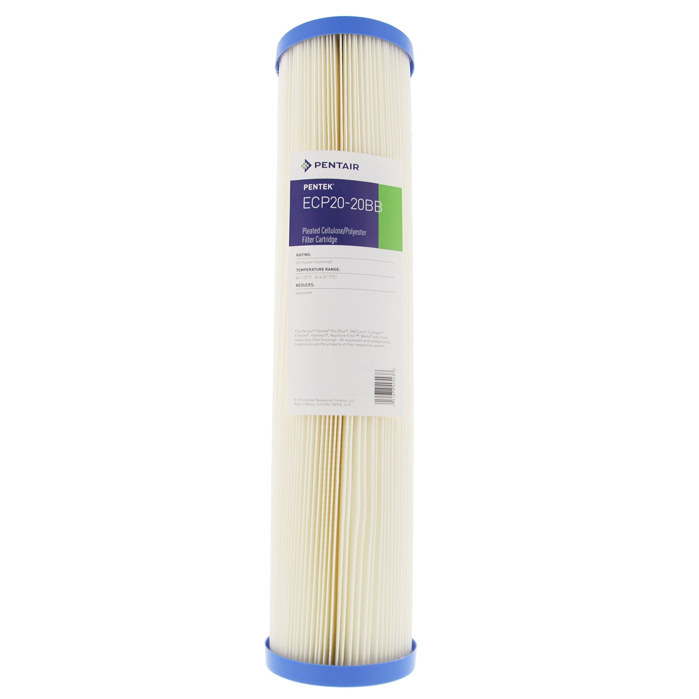 Pentek ECP20-20BB Pleated Sediment Water Filters (20-inch x 4-1/2-inch) - WaterFilters.NET