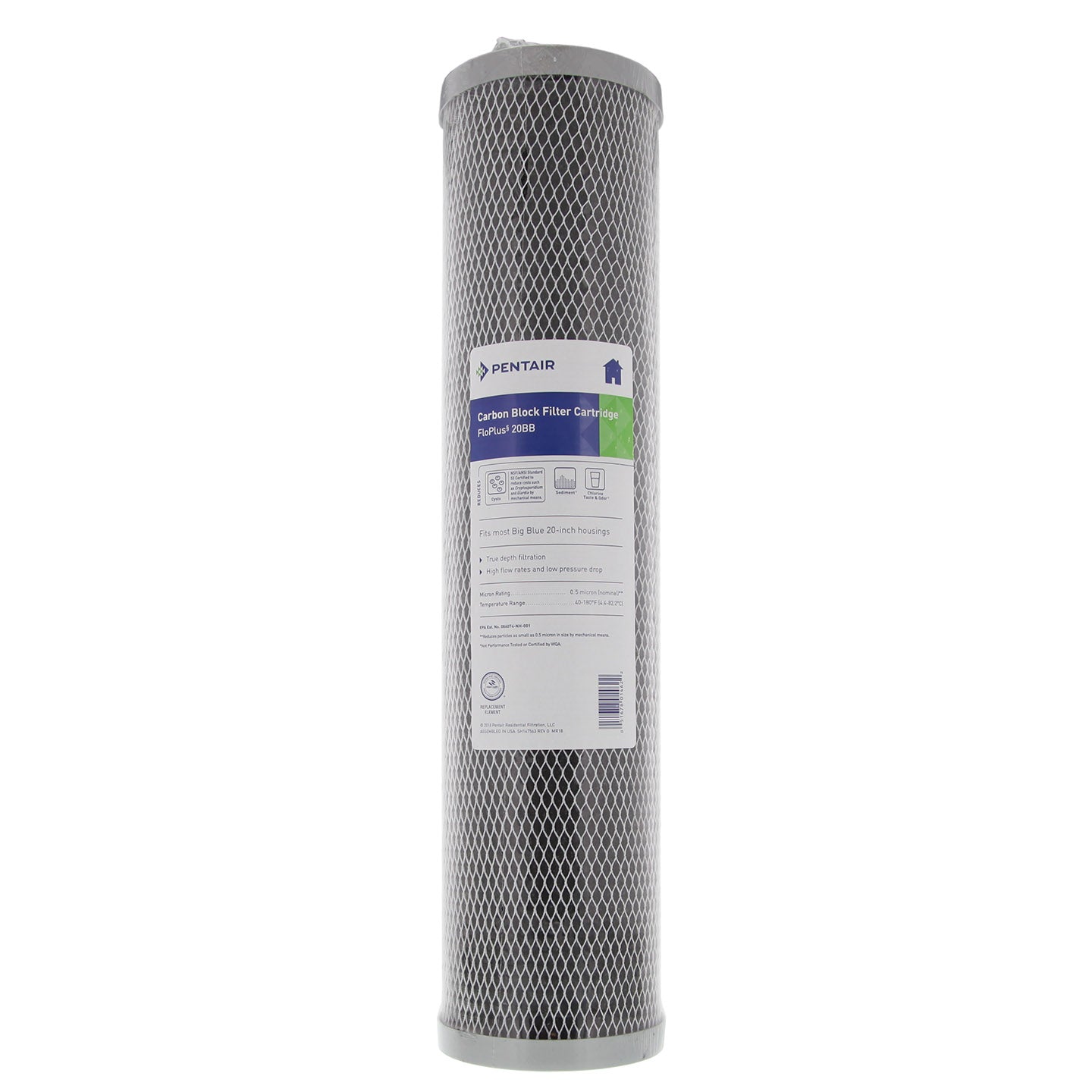 Pentek FLOPLUS-20BB High Flow Carbon Water Filter - WaterFilters.NET