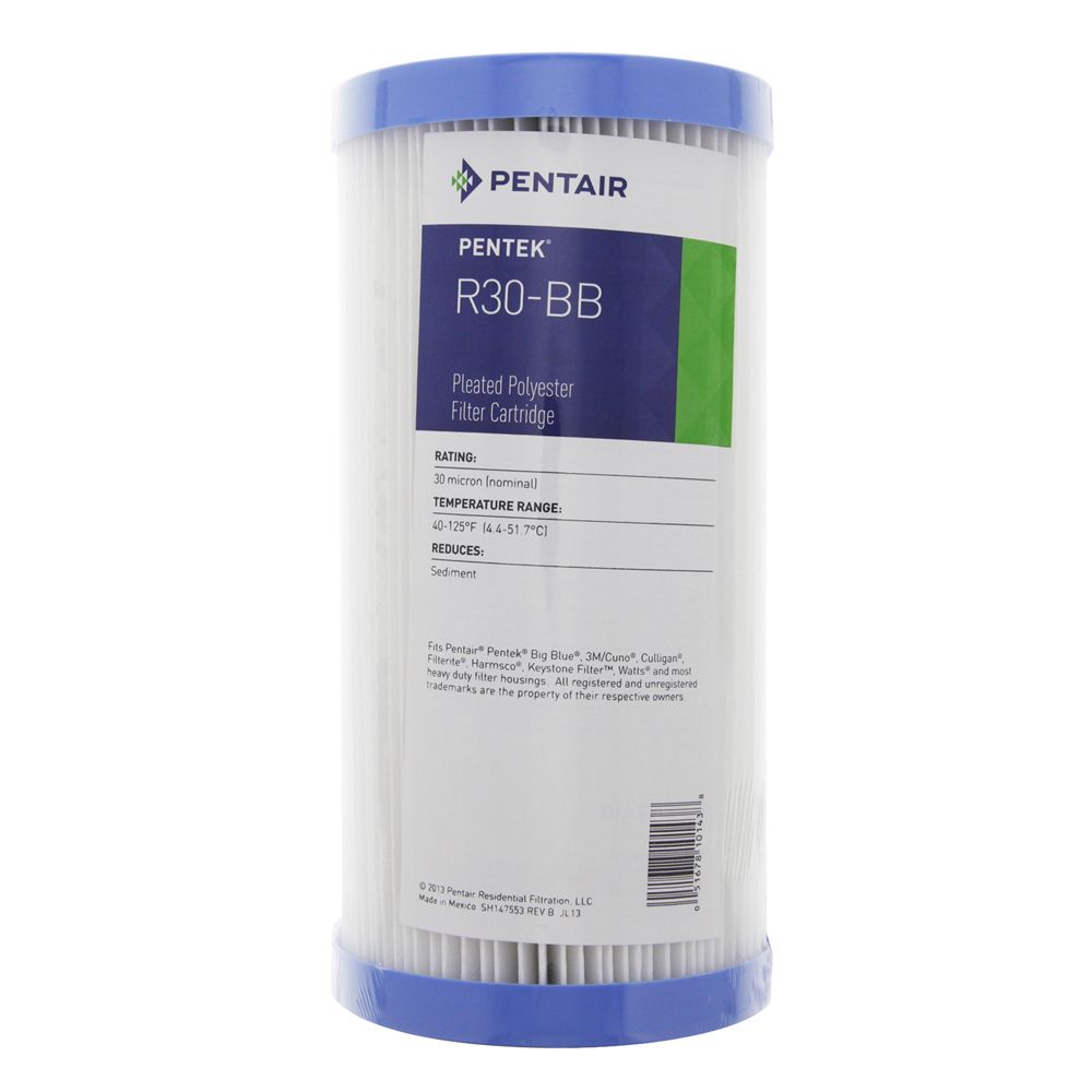 Pentek R30-BB Pleated Polyester Water Filter (9-3/4-inch x 4-1/2-inch) - WaterFilters.NET