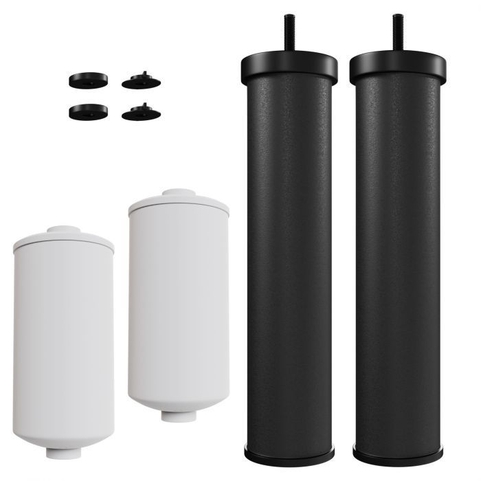 USWF Gravity Filter Elements Combo Pack, Black Carbon And Fluoride Filtration Elements