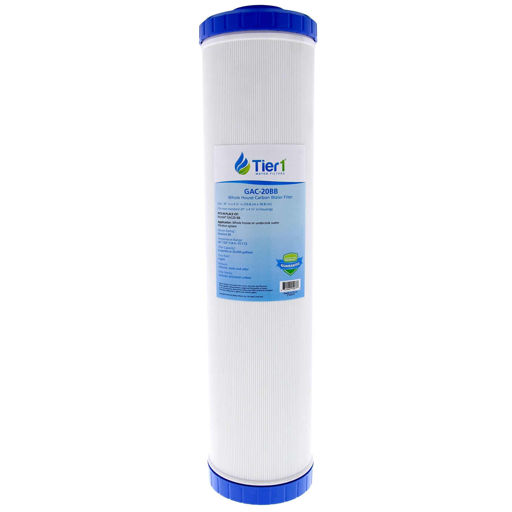 20 X 4.5 Granular Activated Carbon Replacement Filter by Tier1 (20 micron) - WaterFilters.NET