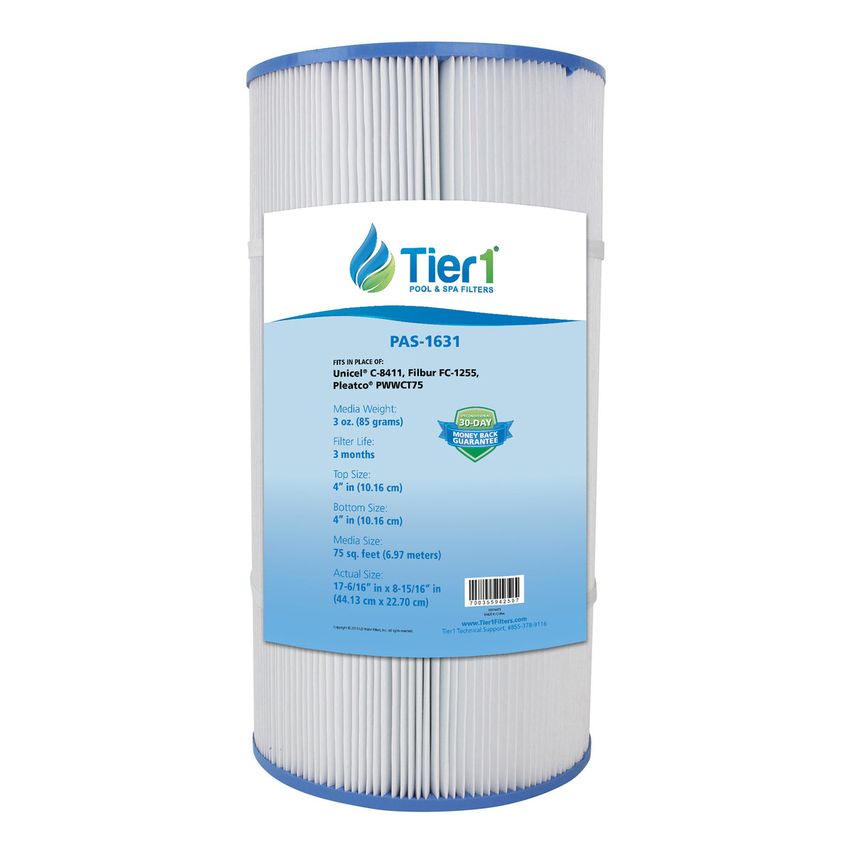 Tier1 Waterway Clearwater 817-0075N Comparable Pool and Spa Filter Replacement - WaterFilters.NET