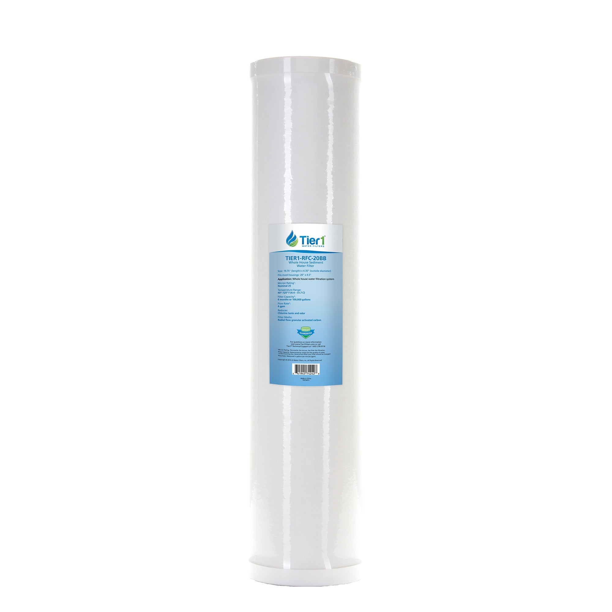 Tier1 RFC-20BB 20 X 4.5 Radial Flow Granular Activated Carbon Replacement Filter (25 micron)
