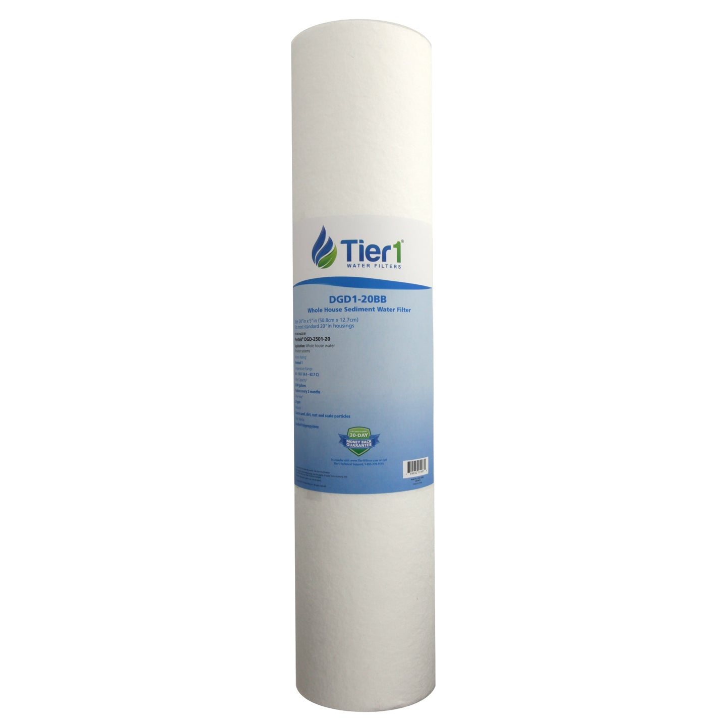 20 X 4.5 Spun Wound Polypropylene Replacement Filter by Tier1 (1 micron) - WaterFilters.NET