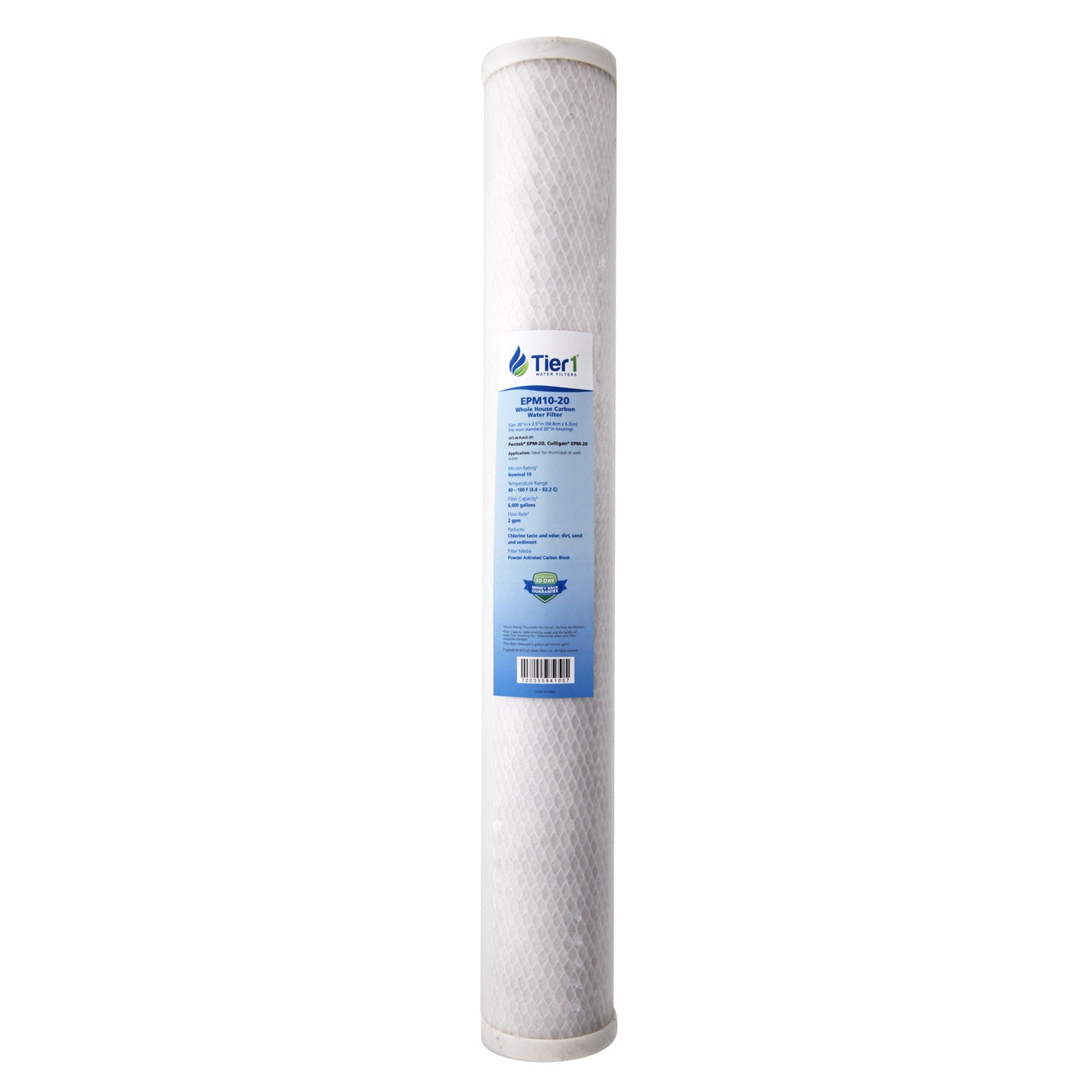 20 X 2.5 Carbon Block Replacement Filter by Tier1 (10 micron) - WaterFilters.NET