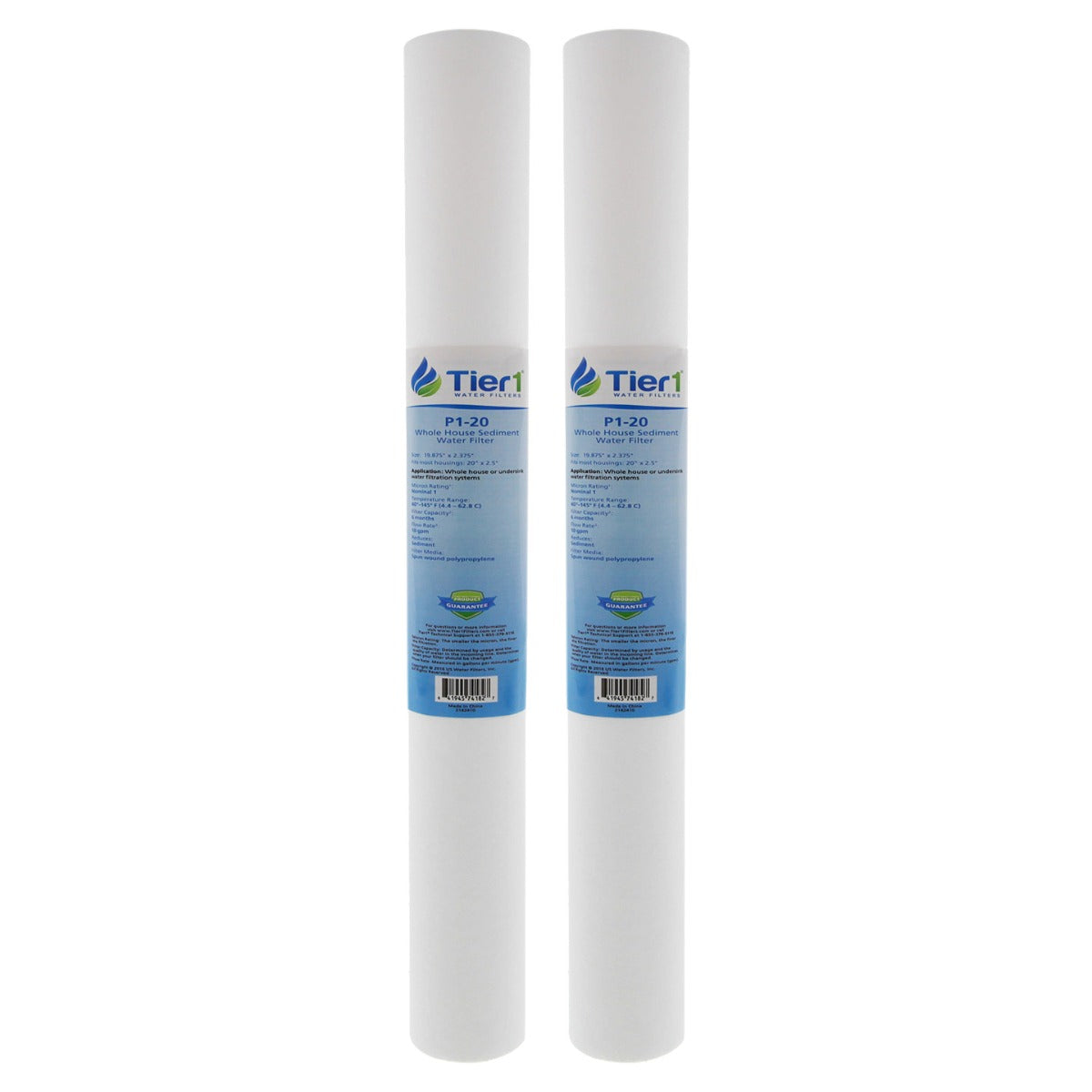 20 X 2.5 Spun Wound Polypropylene Replacement Filter by Tier1 (1 micron) - WaterFilters.NET