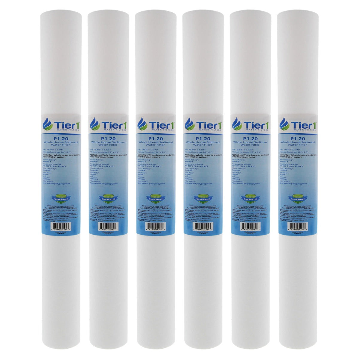 20 X 2.5 Spun Wound Polypropylene Replacement Filter by Tier1 (1 micron) - WaterFilters.NET