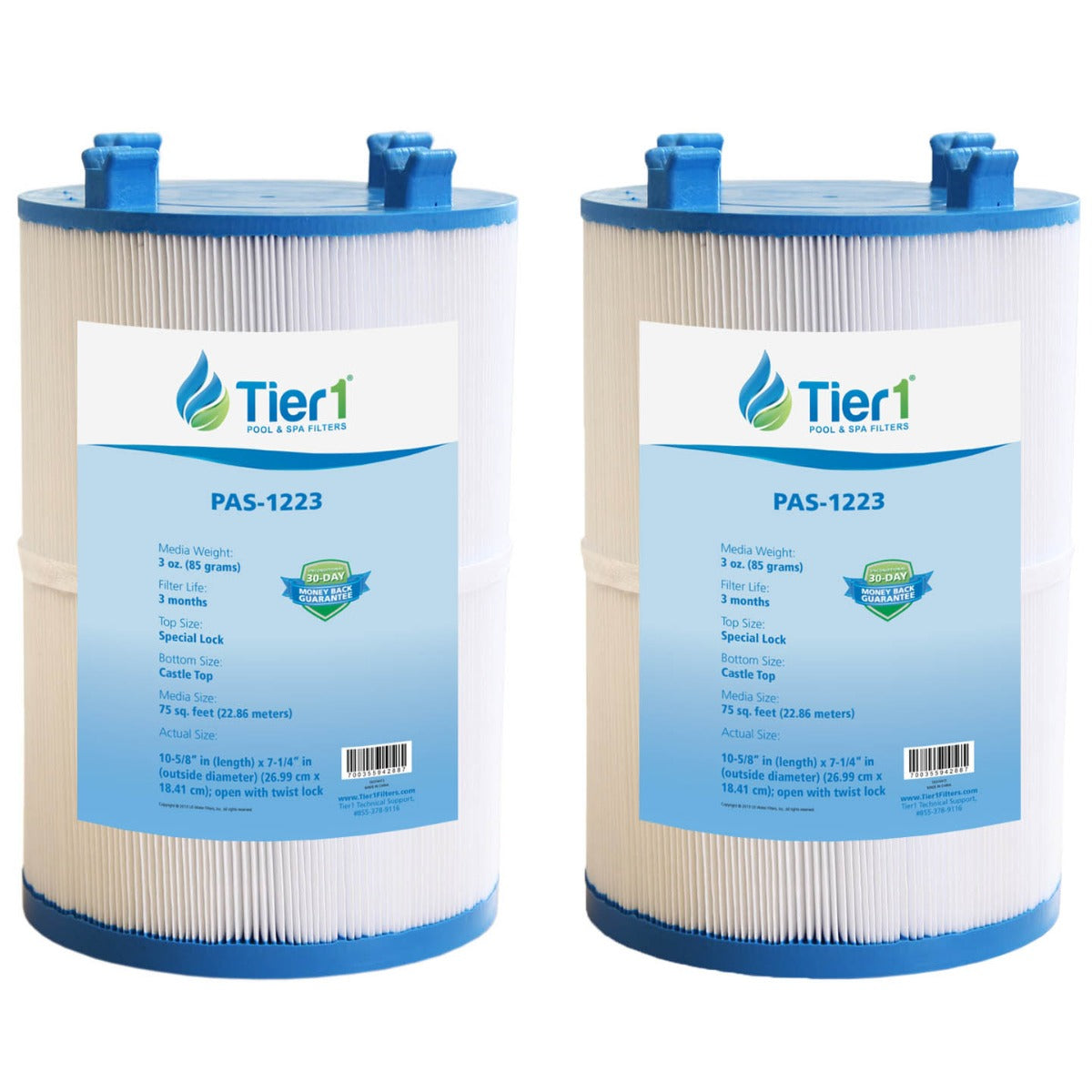 10-5/8 X 7-1/4-Inch Tier1 PAS-1223 Replacement Spa Filter For Dimension One Spas - WaterFilters.NET