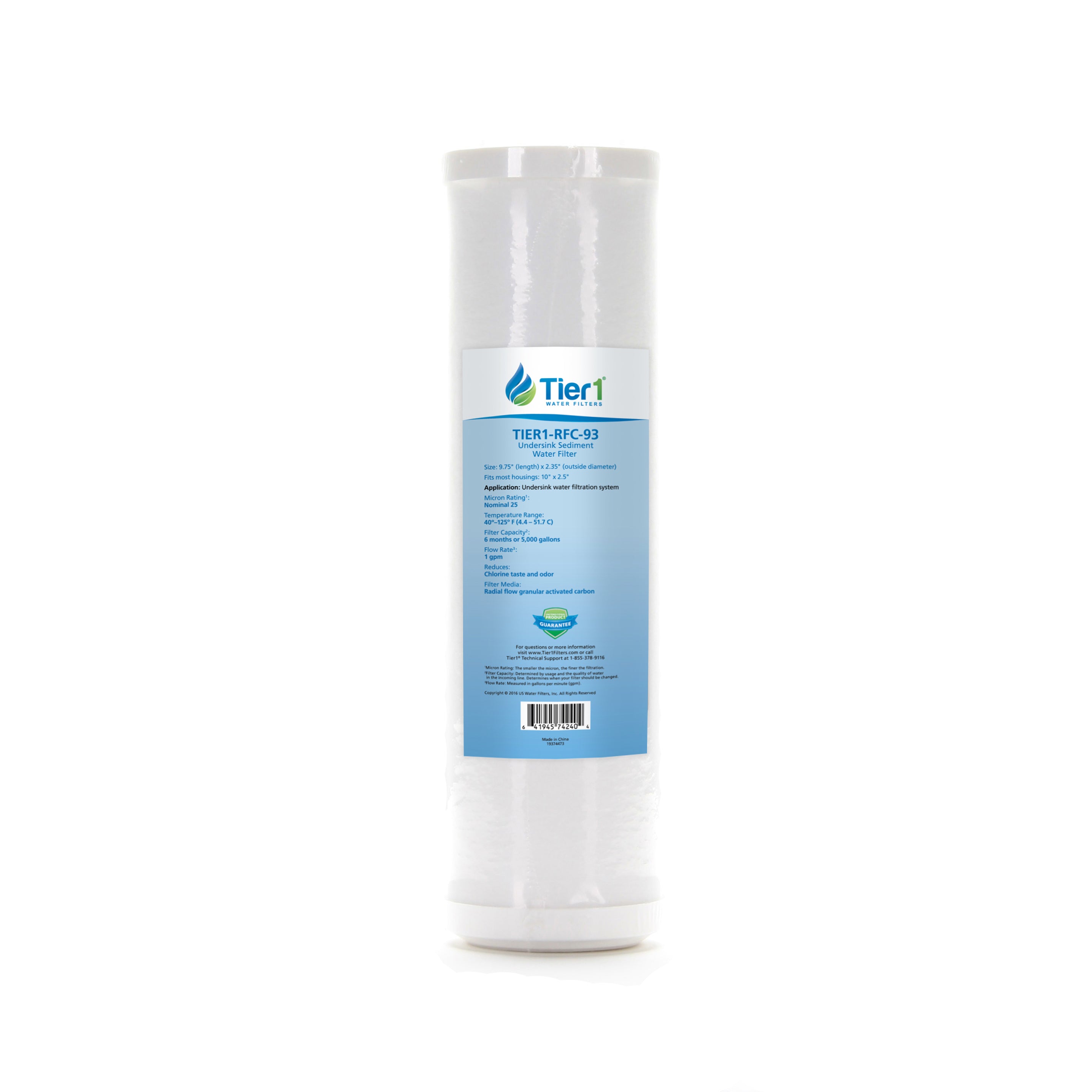 10 X 2.5 Radial Flow Granular Activated Carbon Replacement Filter by Tier1 (25 micron) - WaterFilters.NET